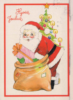 BABBO NATALE Buon Anno Natale Vintage Cartolina CPSM #PBO068.A - Santa Claus