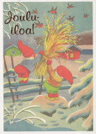 SANTA CLAUS Happy New Year Christmas GNOME Vintage Postcard CPSM #PBM119.A - Santa Claus