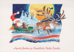 PAPÁ NOEL Feliz Año Navidad GNOMO Vintage Tarjeta Postal CPSM #PBM050.A - Santa Claus
