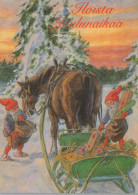 PÈRE NOËL Bonne Année Noël GNOME Vintage Carte Postale CPSM #PBL941.A - Santa Claus