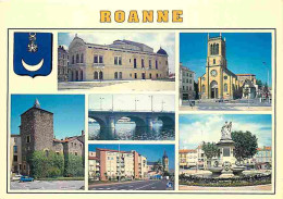 42 - Roanne - Multivues - Automobiles - Blasons - CPM - Voir Scans Recto-Verso - Roanne