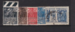 5 Timbres France Oblitérés  Exposition  Coloniale International De Paris 1931 N°  270 à 274 - Used Stamps