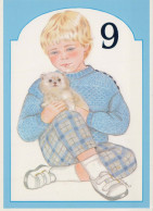 FELIZ CUMPLEAÑOS 9 Año De Edad NIÑO NIÑOS Vintage Tarjeta Postal CPSM Unposted #PBU033.A - Verjaardag