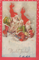 BABBO NATALE Buon Anno Natale Vintage Cartolina CPSMPF #PKG376.A - Santa Claus