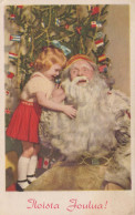 BABBO NATALE Buon Anno Natale GNOME Vintage Cartolina CPSMPF #PKD947.A - Santa Claus