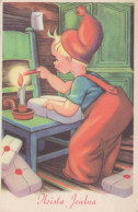 BABBO NATALE Buon Anno Natale GNOME Vintage Cartolina CPSMPF #PKD267.A - Kerstman
