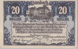 20 HELLER 1920 Stadt LAMBACH Oberösterreich Österreich UNC Österreich Notgeld #PH388 - Lokale Ausgaben