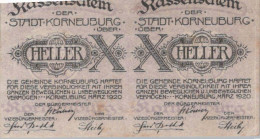 20 HELLER 1920 Stadt KORNEUBURG Niedrigeren Österreich Notgeld #PD683 - Lokale Ausgaben