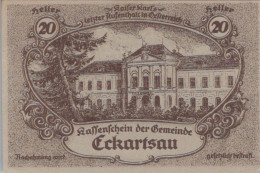 20 HELLER 1920 Stadt ECKARTSAU Niedrigeren Österreich Notgeld Banknote #PI339 - Lokale Ausgaben