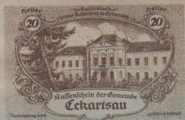 20 HELLER 1920 Stadt ECKARTSAU Niedrigeren Österreich Notgeld Banknote #PF078 - Lokale Ausgaben