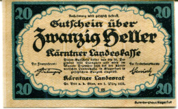 20 HELLER 1920 Stadt CARINTHIA Carinthia Österreich Notgeld Papiergeld Banknote #PL550 - [11] Emissions Locales