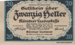 20 HELLER 1920 Stadt CARINTHIA Carinthia Österreich Notgeld Banknote #PD682 - [11] Emissions Locales