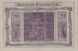 20 HELLER 1920 Stadt BRUNNENTHAL Oberösterreich Österreich Notgeld #PF378 - [11] Emissions Locales