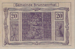 20 HELLER 1920 Stadt BRUNNENTHAL Oberösterreich Österreich Notgeld #PF361 - [11] Emissions Locales