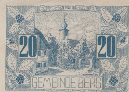 20 HELLER 1920 Stadt BERG IM ATTERGAU Oberösterreich Österreich Notgeld #PD733 - Lokale Ausgaben