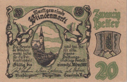 20 HELLER 1920 Stadt BLINDENMARKT Niedrigeren Österreich Notgeld #PF369 - Lokale Ausgaben