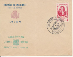 France Cover Stamp's Day Dijon 15-3-1947 (the Cover Is Light Folded) - Stamp's Day