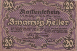 20 HELLER 1920 Stadt Wien Österreich Notgeld Banknote #PE021 - [11] Local Banknote Issues