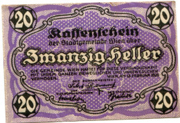 20 HELLER 1920 Stadt Wien Österreich Notgeld Papiergeld Banknote #PL554 - [11] Local Banknote Issues