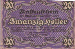 20 HELLER 1920 Stadt Wien Österreich Notgeld Banknote #PE018 - [11] Local Banknote Issues