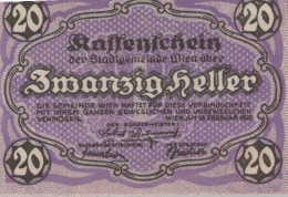 20 HELLER 1920 Stadt Wien Österreich Notgeld Banknote #PE011 - [11] Emissions Locales