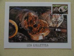 CARTE MAXIMUM CARD LES RILLETTES OBL ORD YVRE L'EVEQUE SARTHE FRANCE - Food