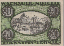 20 HELLER 1920 Stadt WACHAU Niedrigeren Österreich Notgeld Papiergeld Banknote #PG723 - [11] Local Banknote Issues