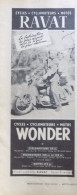 Publicité De Presse ; Moto Ravat - Wonder - Saint-Etienne - Publicités