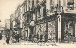 P4- 51Reims Bombardée Rue De L'arbaléte Magasin "a La Ville D'elbeuf Attelages Militaire - Reims