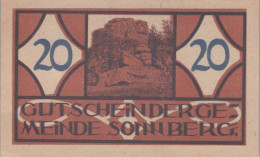 20 HELLER 1920 Stadt SONNBERG Oberösterreich Österreich Notgeld Banknote #PE811 - [11] Lokale Uitgaven