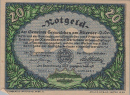 20 HELLER 1920 Stadt SEEWALCHEN AM ATTERSEE Oberösterreich Österreich Notgeld Papiergeld Banknote #PG667 - [11] Emisiones Locales