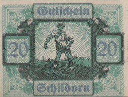 20 HELLER 1920 Stadt SCHILDORN Oberösterreich Österreich Notgeld Banknote #PF216 - [11] Local Banknote Issues