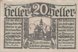 20 HELLER 1920 Stadt SANKT VEIT IM PONGAU Salzburg Österreich Notgeld #PF054 - [11] Local Banknote Issues