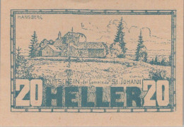 20 HELLER 1920 Stadt SANKT JOHANN AM WIMBERG Oberösterreich Österreich Notgeld Papiergeld Banknote #PG707 - [11] Lokale Uitgaven