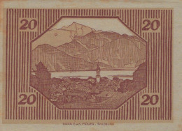 20 HELLER 1920 Stadt SANKT GILGEN Salzburg Österreich Notgeld Banknote #PI277 - [11] Lokale Uitgaven