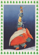 BABBO NATALE Buon Anno Natale Vintage Cartolina CPSM #PAU530.IT - Santa Claus