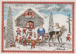 BABBO NATALE Animale Natale Vintage Cartolina CPSM #PAK978.IT - Kerstman