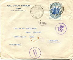 A383 - Lettera Per Losanna (CH) Affrancata Con Galileo 1,25L. Isolato Timbro Di Censura  5-1-1943 - Poststempel