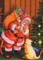 WEIHNACHTSMANN SANTA CLAUS TIERE WEIHNACHTSFERIEN Vintage Postkarte CPSM #PAK562.DE - Santa Claus