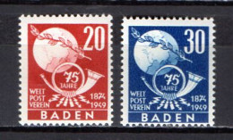 Germany - Baden 1949 UPU 75th Anniversary Stamp MNH - U.P.U.
