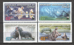 Congo (Kinshasa) 2006 Mi 1901-1904A MNH WWF - HIPPO - Ongebruikt