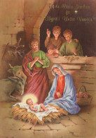 Vergine Maria Madonna Gesù Bambino Natale Religione Vintage Cartolina CPSM #PBB827.IT - Maagd Maria En Madonnas