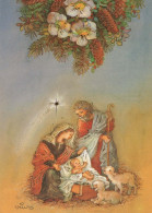 Vergine Maria Madonna Gesù Bambino Natale Religione Vintage Cartolina CPSM #PBB765.IT - Jungfräuliche Marie Und Madona