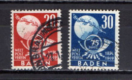 Germany - Baden 1949 UPU 75th Anniversary Stamp Used - U.P.U.