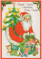 PAPÁ NOEL NAVIDAD Fiesta Vintage Tarjeta Postal CPSM #PAK211.ES - Kerstman