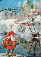 PAPÁ NOEL NAVIDAD Fiesta Vintage Tarjeta Postal CPSM #PAK001.ES - Santa Claus