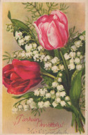 FLOWERS Vintage Ansichtskarte Postkarte CPA #PKE730.DE - Flowers