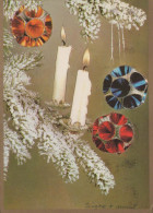 Neujahr Weihnachten KERZE Vintage Ansichtskarte Postkarte CPSM #PBN663.DE - Nieuwjaar
