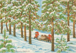Neujahr Weihnachten GNOME Vintage Ansichtskarte Postkarte CPSM #PAW411.DE - Nieuwjaar