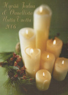 Neujahr Weihnachten KERZE Vintage Ansichtskarte Postkarte CPSM #PAW050.DE - New Year